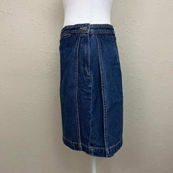 blue denim vintage 90s preppy western high waisted jean mini skort- 29" waist - Picture 2 of 8